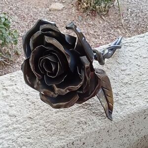 Metal handmade rose by local artist